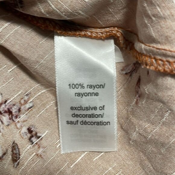 Maurices Long Sleeve Floral Crochet Wrap V-Neck Blouse Top Rust Orange Small - Picture 7 of 8